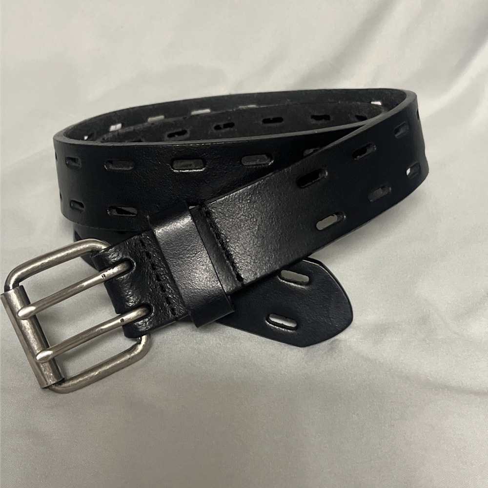 Nocona Belt Co. Men's Size 34 Work Black Double Hole Leather Belt